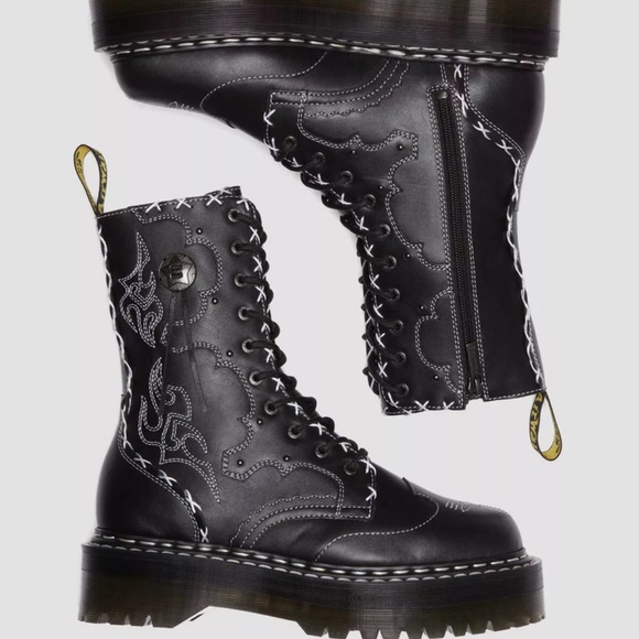 Dr. Martens Men\'s Jadon Hi LIMITED EDITION x Gothic Americana Black Wanama RARE! main image 7